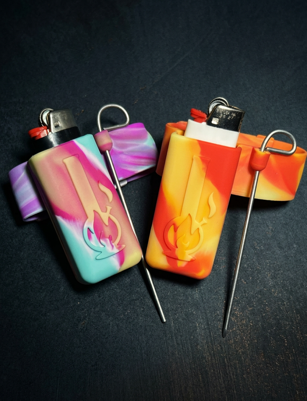 Water Pipe Caddy accessories including lighter holders, keychains, and silicone attachments.